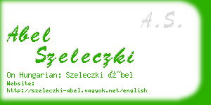 abel szeleczki business card